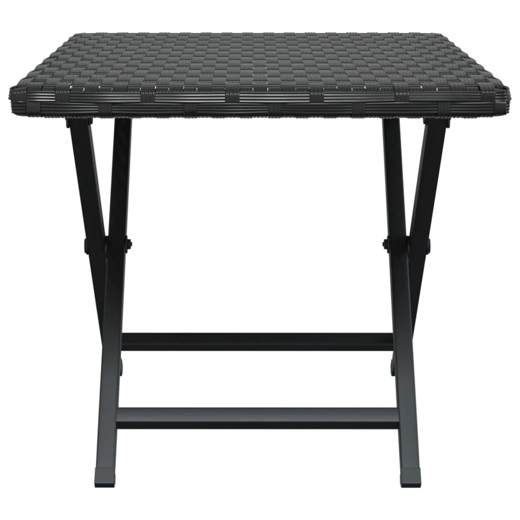 Tafel Inklapbaar 45X35X32 Cm Poly Rattan Zwart