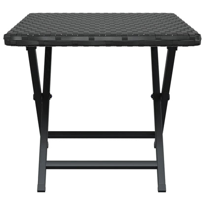 Tafel Inklapbaar 45X35X32 Cm Poly Rattan Zwart