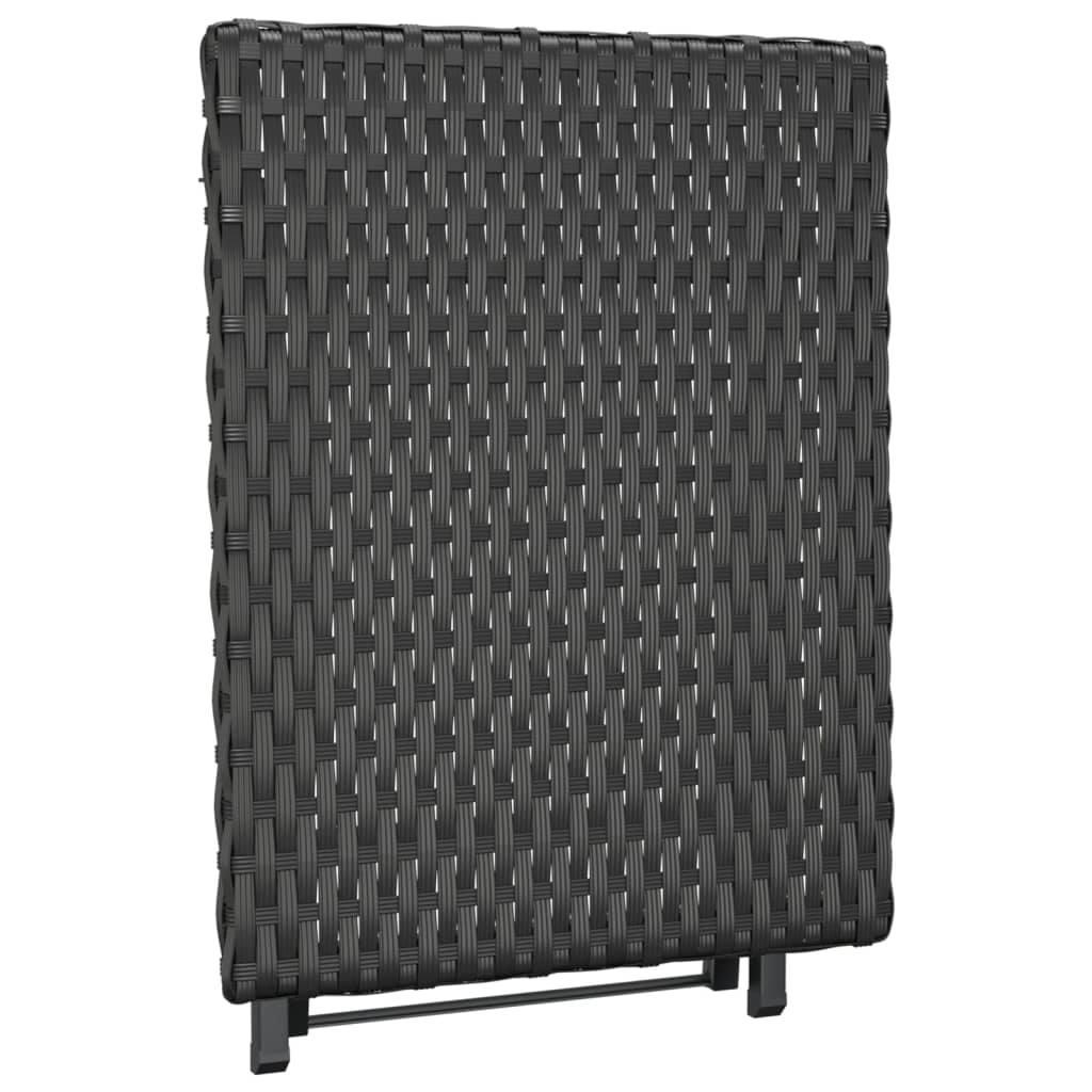 Tafel Inklapbaar 45X35X32 Cm Poly Rattan Zwart