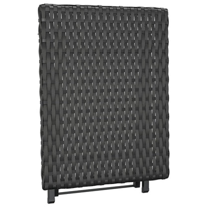Tafel Inklapbaar 45X35X32 Cm Poly Rattan Zwart