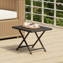 Tafel Inklapbaar 45X35X32 Cm Poly Rattan Zwart