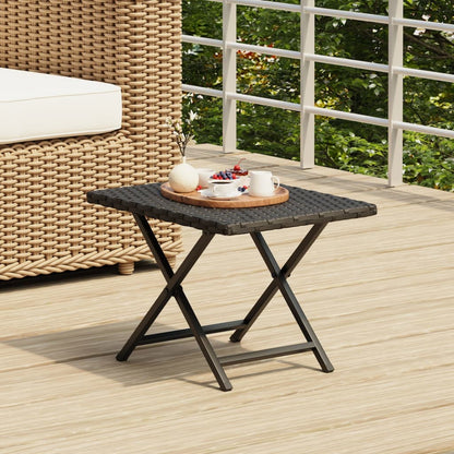 Tafel Inklapbaar 45X35X32 Cm Poly Rattan Zwart