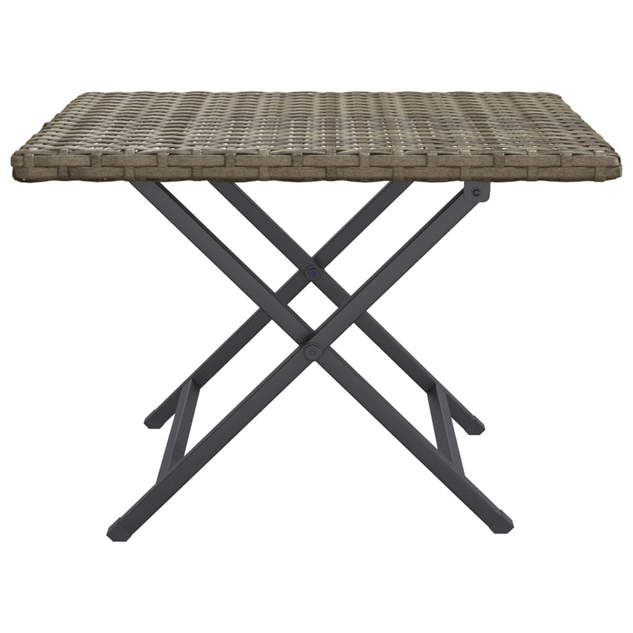 Tafel Inklapbaar 45X35X32 Cm Poly Rattan Grijs