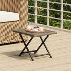 Table foldable 45x35x32 cm poly rattan grey