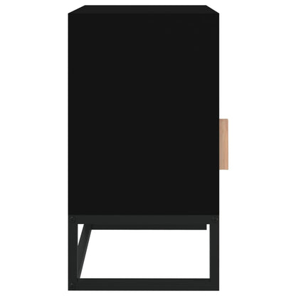 Nachtkastje 40X30X55,5 Cm Bewerkt Hout En Ijzer Zwart 1
