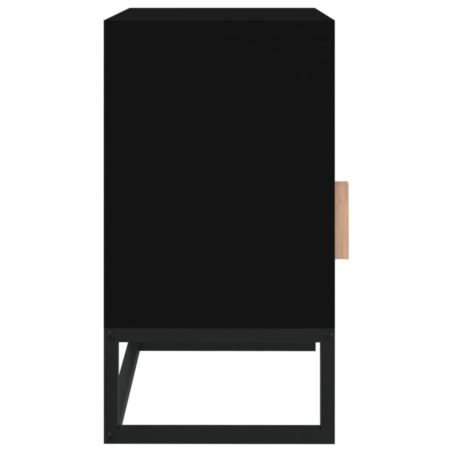 Nachtkastje 40X30X55,5 Cm Bewerkt Hout En Ijzer Zwart 1