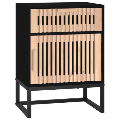 Nachtkastjes 2 St 40X30X55,5 Cm Bewerkt Hout En Ijzer Zwart