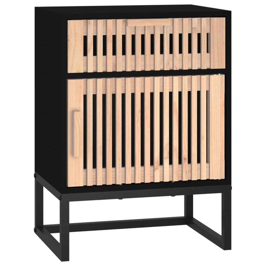 Nachtkastjes 2 St 40X30X55,5 Cm Bewerkt Hout En Ijzer Zwart