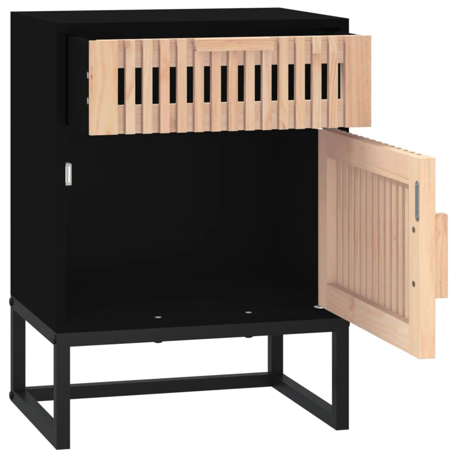 Nachtkastjes 2 St 40X30X55,5 Cm Bewerkt Hout En Ijzer Zwart