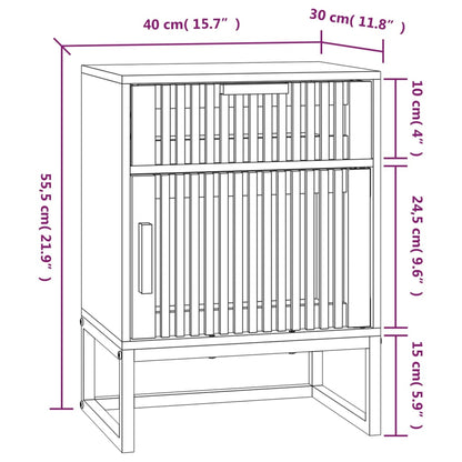 Nachtkastjes 2 St 40X30X55,5 Cm Bewerkt Hout En Ijzer Zwart