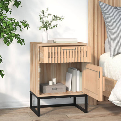 Nachtkastje 40x30x55,5 cm bewerkt hout en ijzer