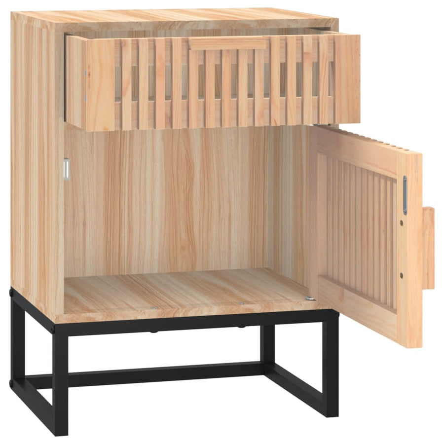 Nachtkastjes 2 St 40X30X55,5 Cm Bewerkt Hout En Ijzer