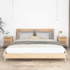 Bedside tables 2 pcs 40x30x55.5 cm carved wood and iron