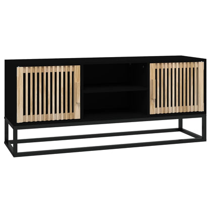 Tv-Meubel 05X30X45 Cm Bewerkt Hout En Ijzer Zwart