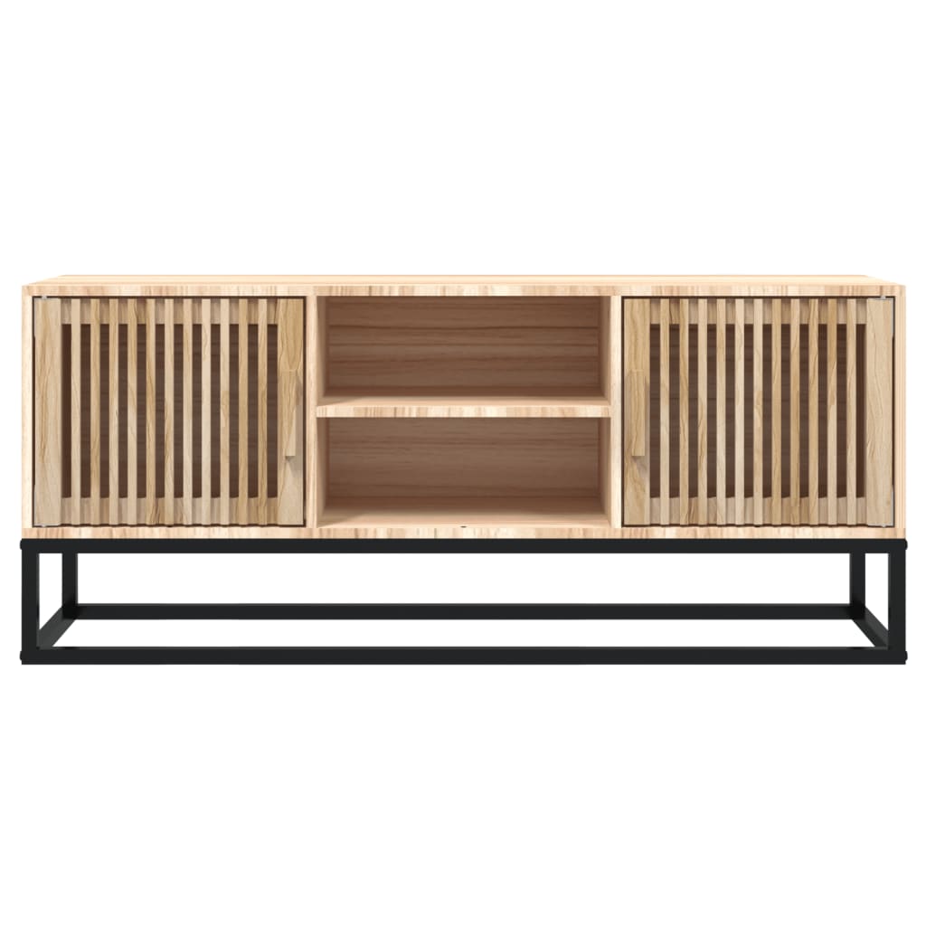 Tv-Meubel 05X30X45 Cm Bewerkt Hout En Ijzer Bruin