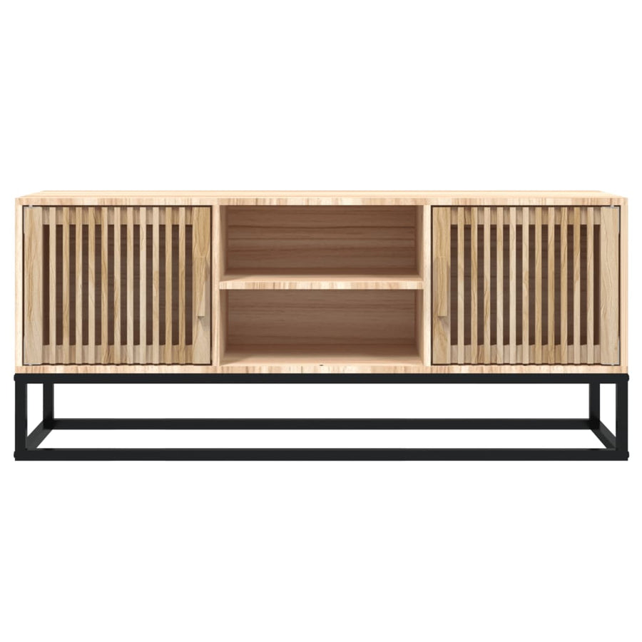 Tv-Meubel 05X30X45 Cm Bewerkt Hout En Ijzer Bruin