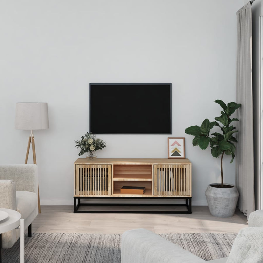 Tv-Meubel 05X30X45 Cm Bewerkt Hout En Ijzer Bruin