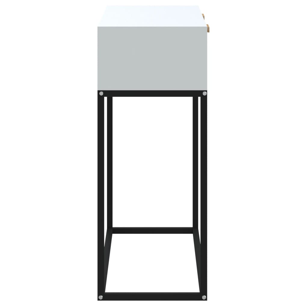 Wandtafel 80x30x75 cm bewerkt hout en ijzer Wit