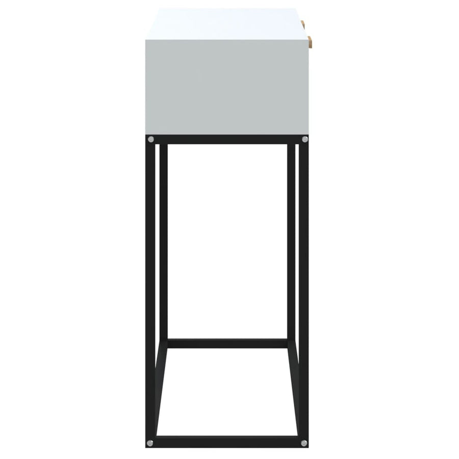 Wandtafel 80x30x75 cm bewerkt hout en ijzer Wit