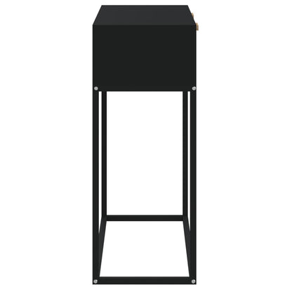 Wandtafel 80x30x75 cm bewerkt hout en ijzer Zwart