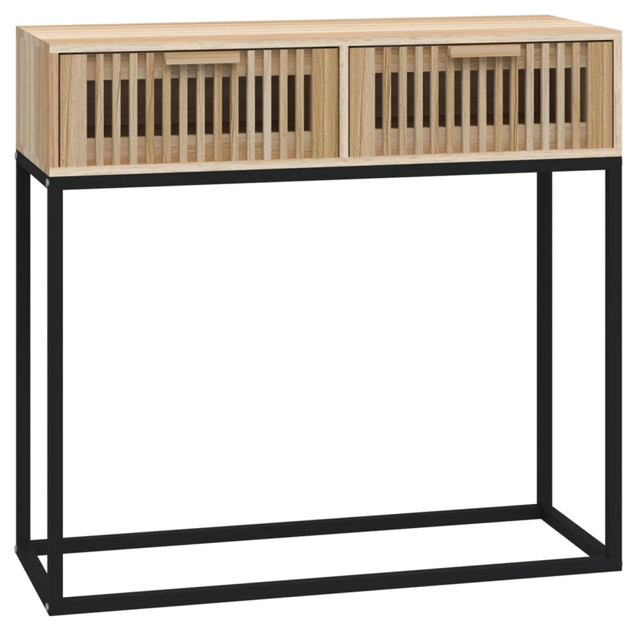 Wandtafel 80x30x75 cm bewerkt hout en ijzer Bruin