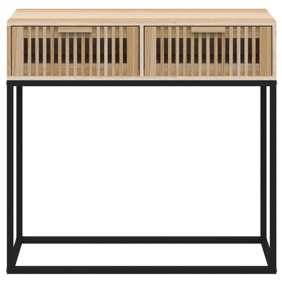 Wandtafel 80x30x75 cm bewerkt hout en ijzer Bruin