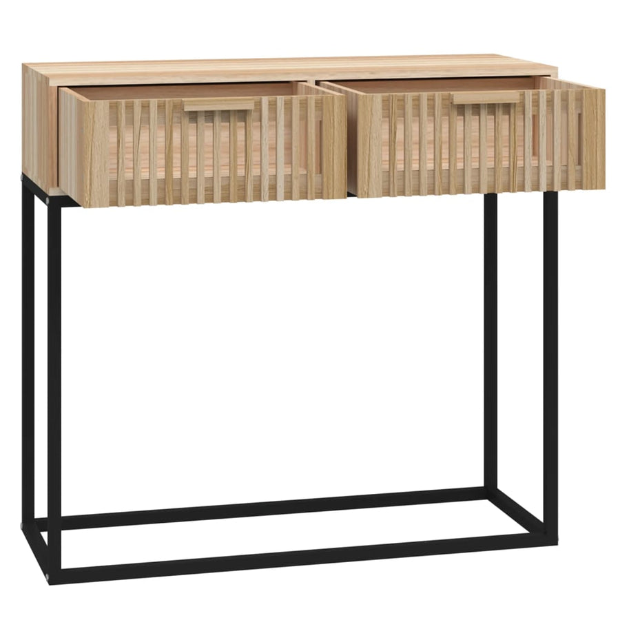 Wandtafel 80x30x75 cm bewerkt hout en ijzer Bruin