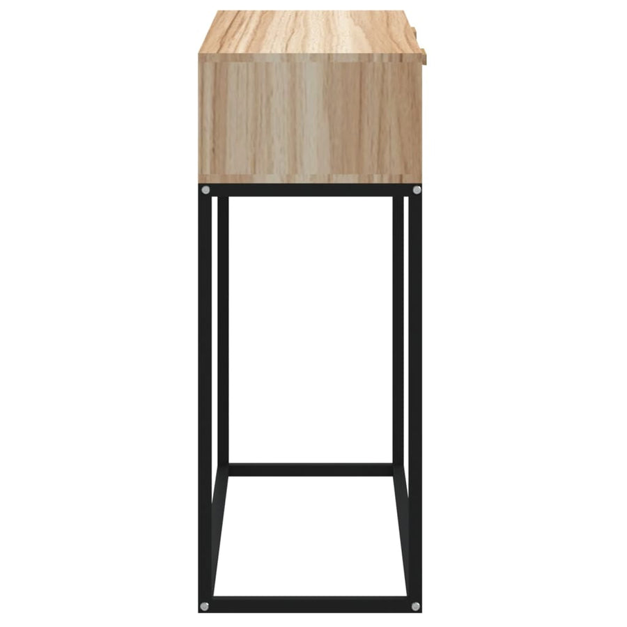 Wandtafel 80x30x75 cm bewerkt hout en ijzer Bruin