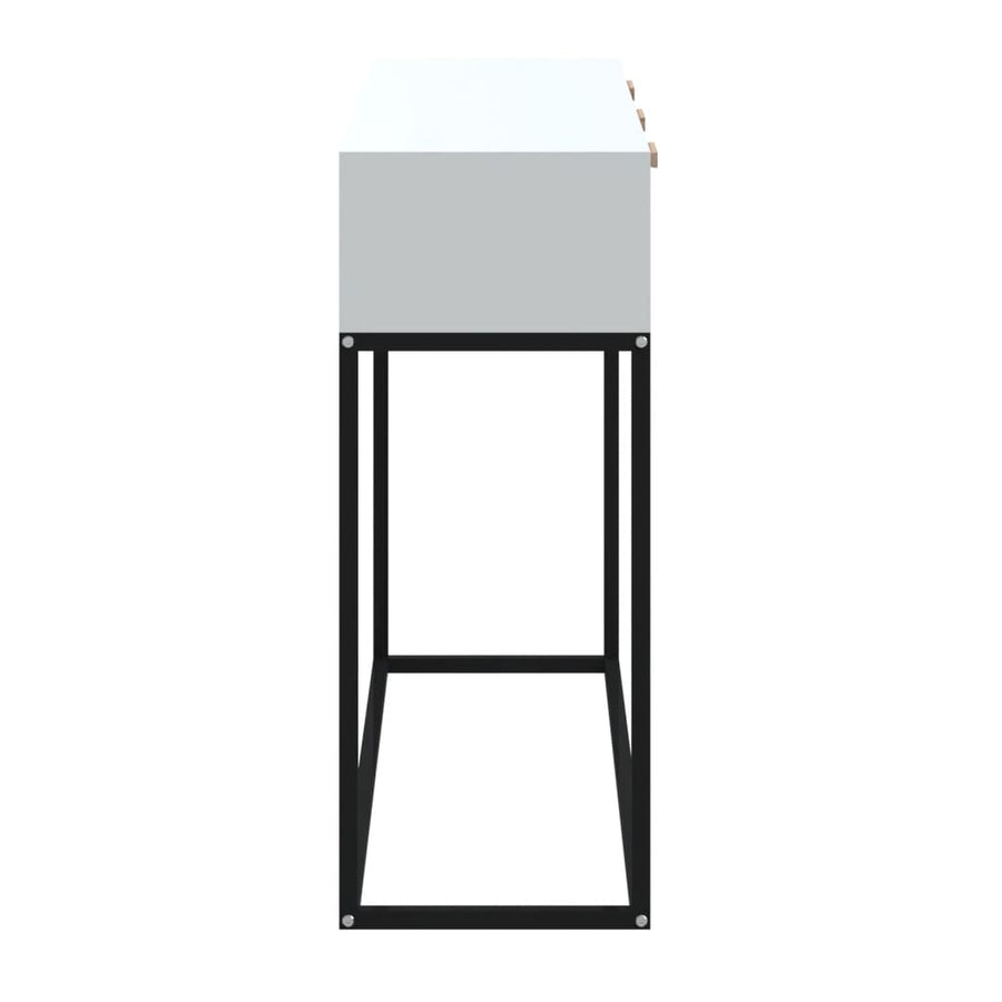 Wandtafel 05x30x75 cm bewerkt hout en ijzer Wit