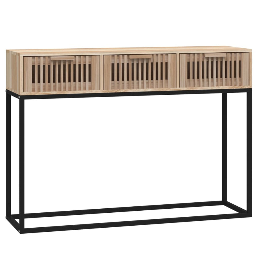 Wandtafel 05x30x75 cm bewerkt hout en ijzer Bruin
