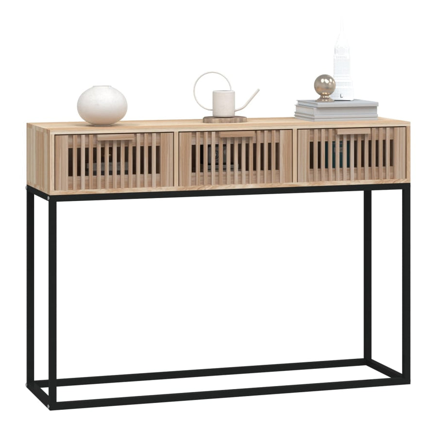 Wandtafel 05x30x75 cm bewerkt hout en ijzer Bruin