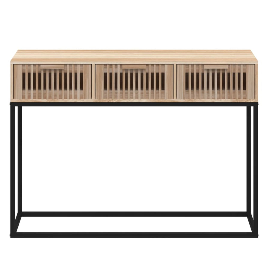 Wandtafel 05x30x75 cm bewerkt hout en ijzer Bruin