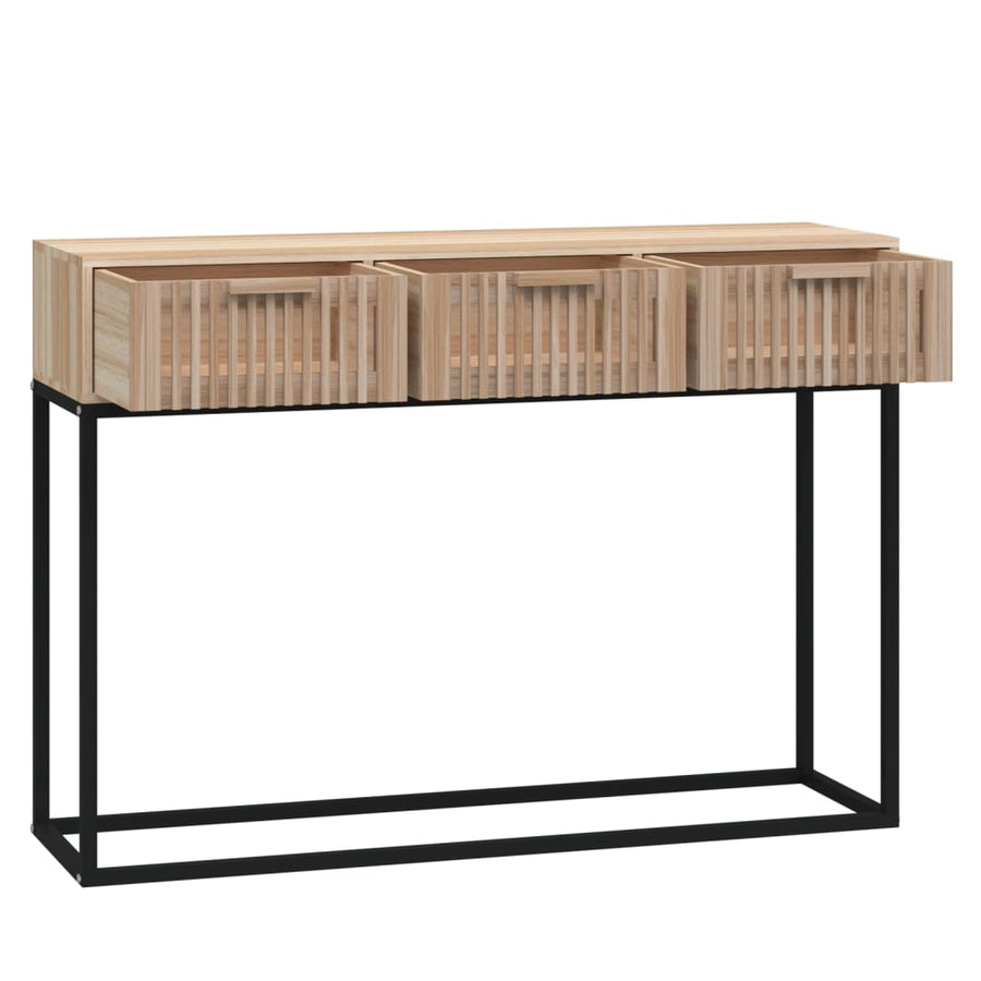Wandtafel 05x30x75 cm bewerkt hout en ijzer Bruin