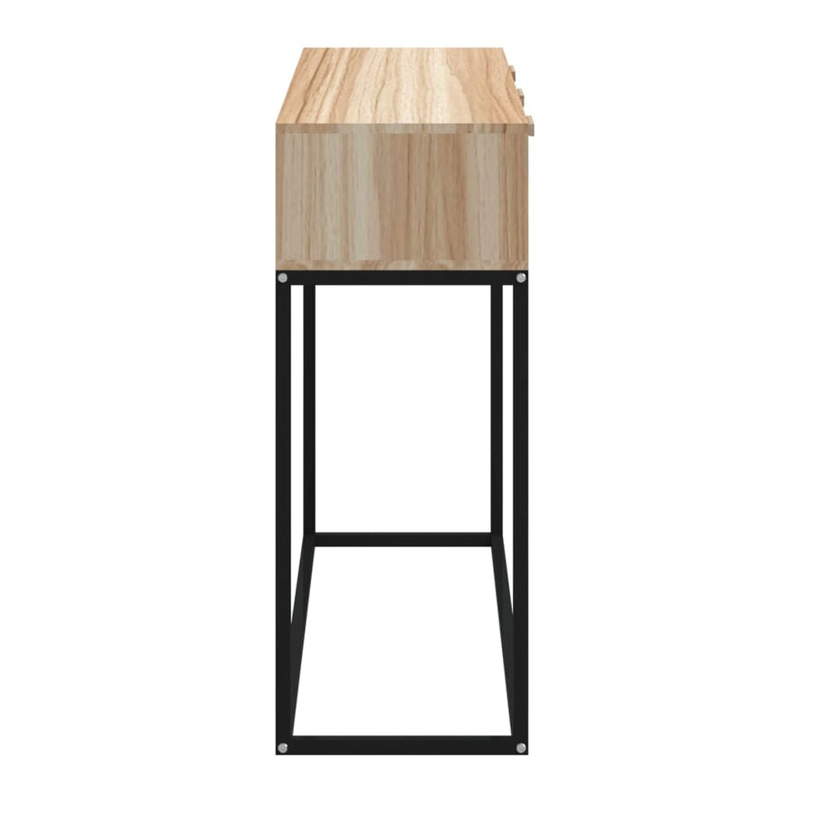 Wandtafel 05x30x75 cm bewerkt hout en ijzer Bruin