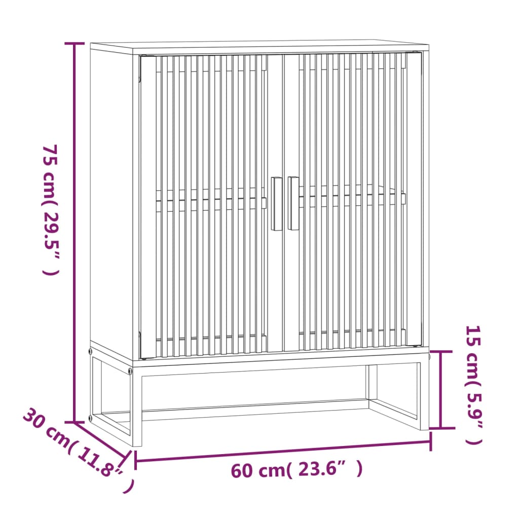 Dressoir 60x30x75 cm bewerkt hout wit