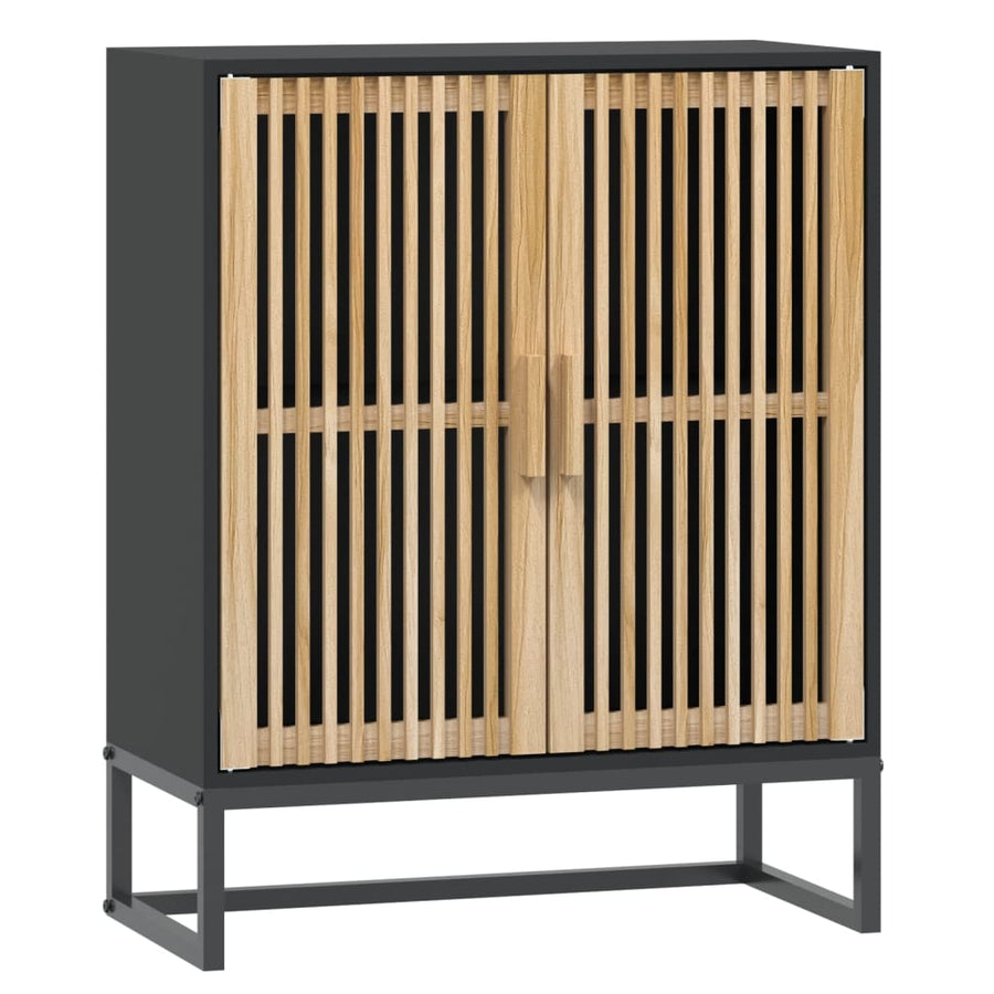 Dressoir 60x30x75 cm bewerkt hout zwart