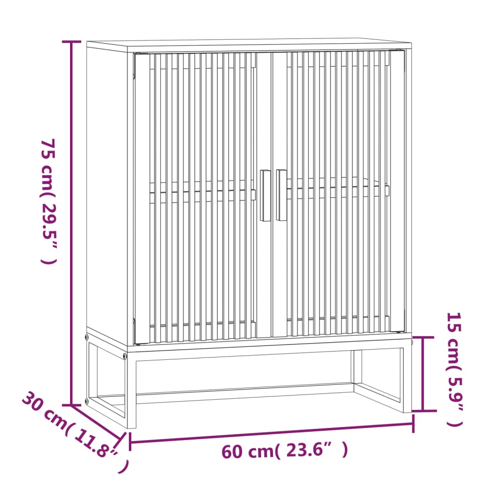 Dressoir 60x30x75 cm bewerkt hout zwart