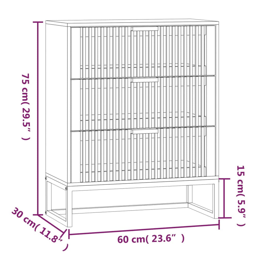 Dressoir 60X30X75 Cm Bewerkt Hout Wit