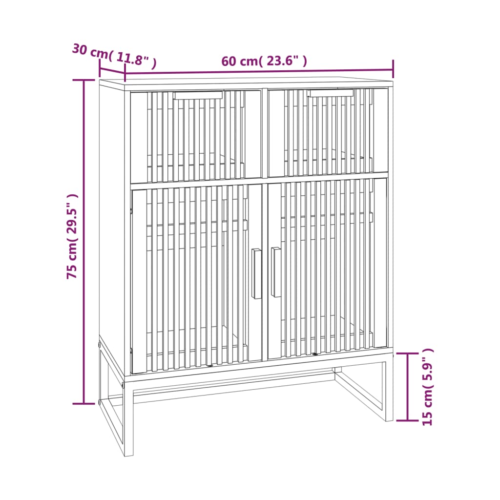 Dressoir 60X30X75 Cm Bewerkt Hout Wit