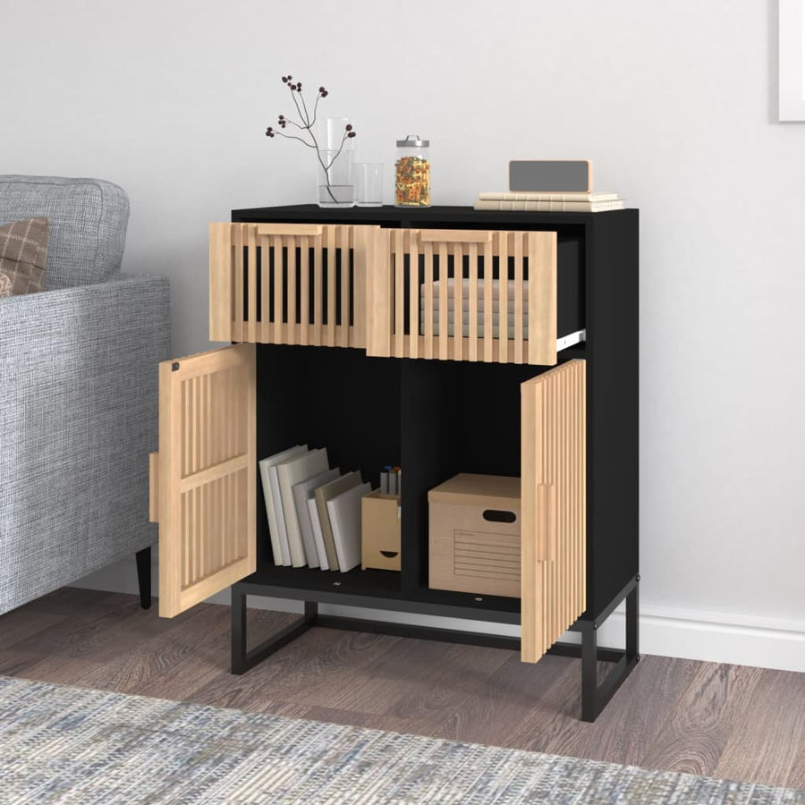 Dressoir 60X30X75 Cm Bewerkt Hout Zwart