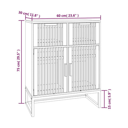Dressoir 60X30X75 Cm Bewerkt Hout Zwart