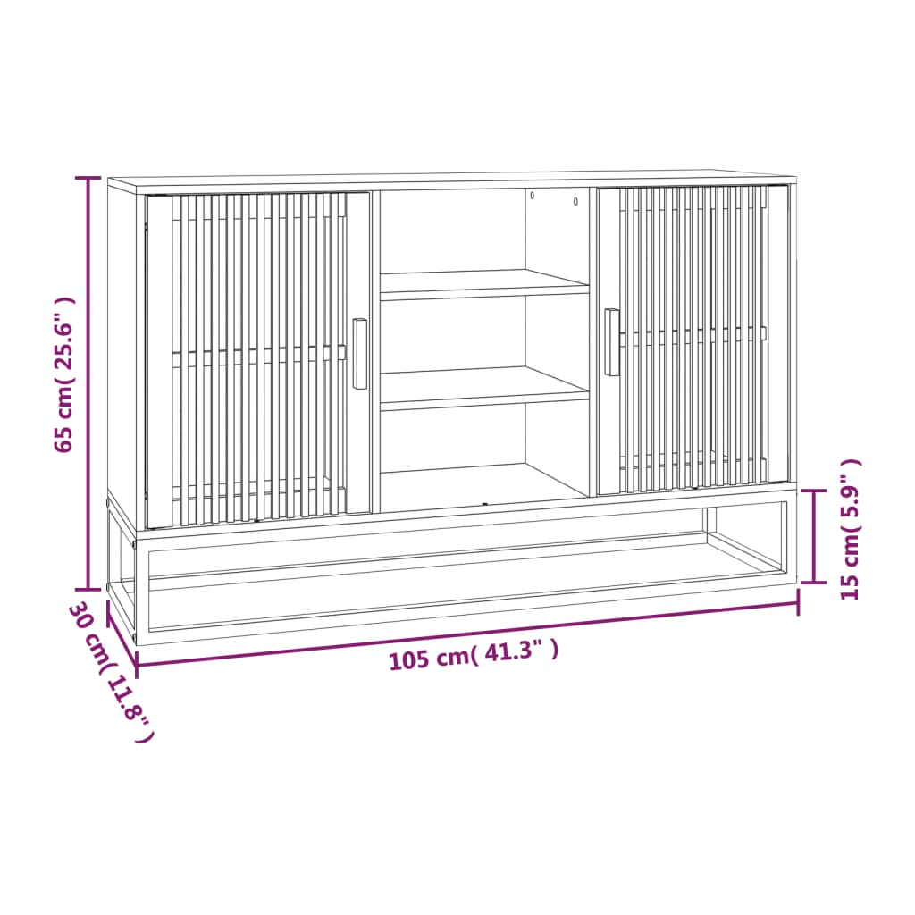 Dressoir 05X30X65 Cm Bewerkt Hout Wit