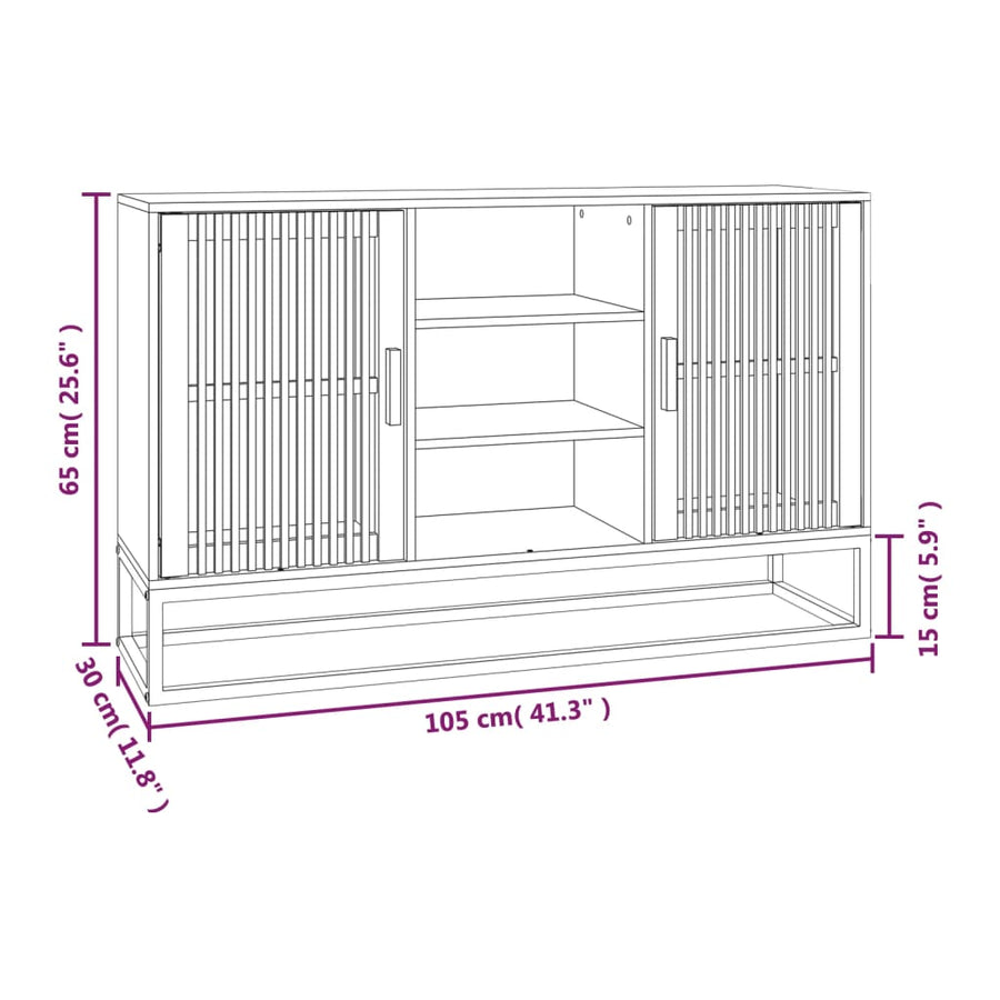 Dressoir 05X30X65 Cm Bewerkt Hout Bruin