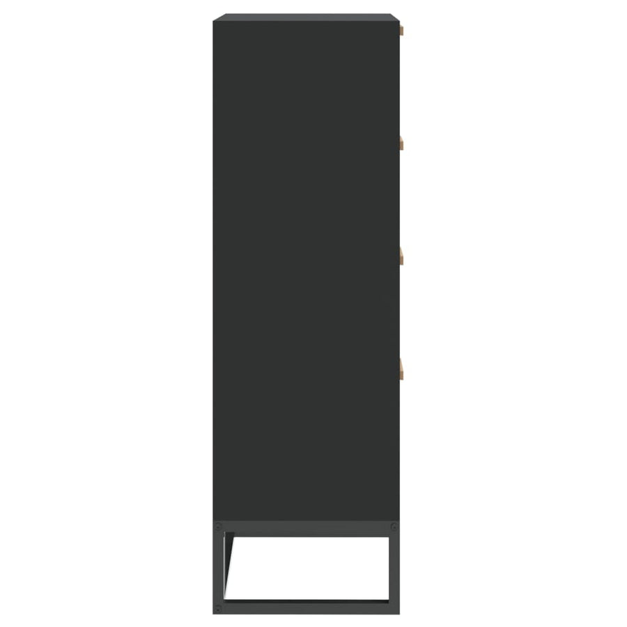 Hoge Kast 40X30X95 Cm Bewerkt Hout Zwart