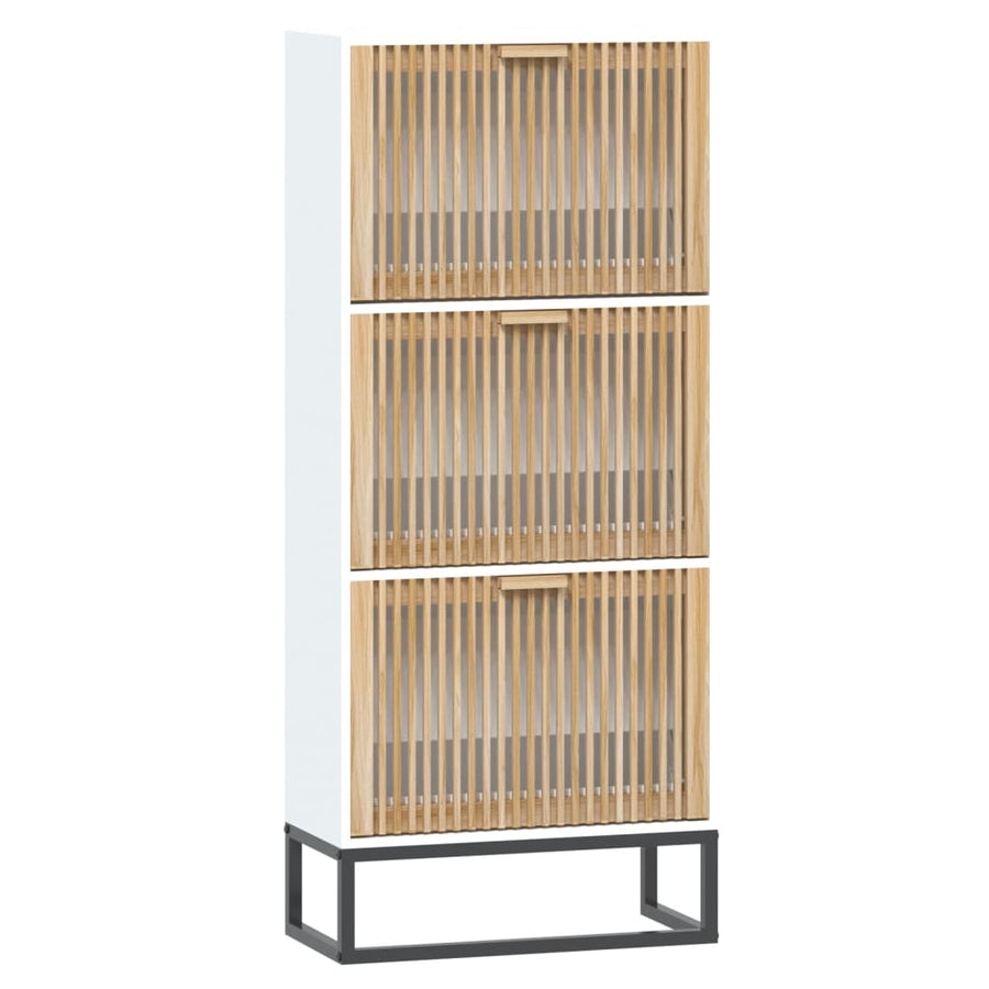 Schoenenkast 52X25X20 Cm Bewerkt Hout Wit