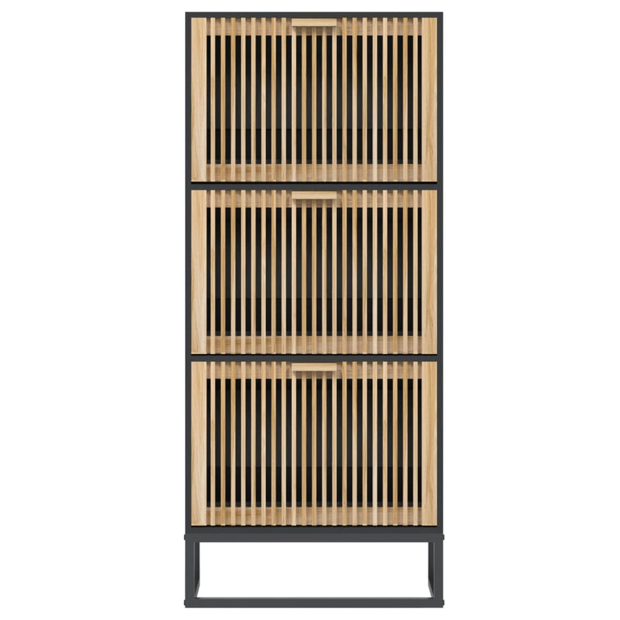 Schoenenkast 52X25X20 Cm Bewerkt Hout Zwart