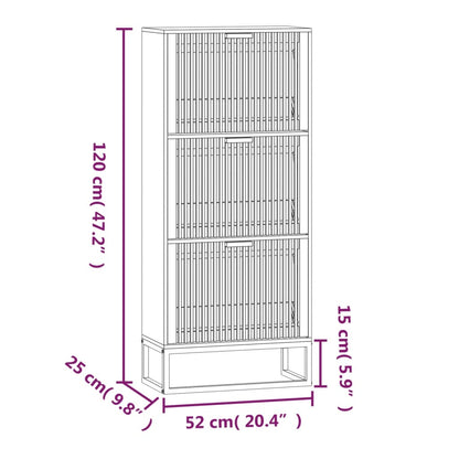 Schoenenkast 52X25X20 Cm Bewerkt Hout Zwart