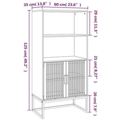Hoge Kast 60X35X125 Cm Bewerkt Hout Wit