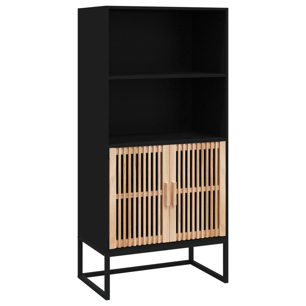 Hoge Kast 60X35X125 Cm Bewerkt Hout Zwart