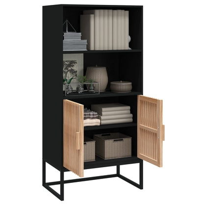 Hoge Kast 60X35X125 Cm Bewerkt Hout Zwart